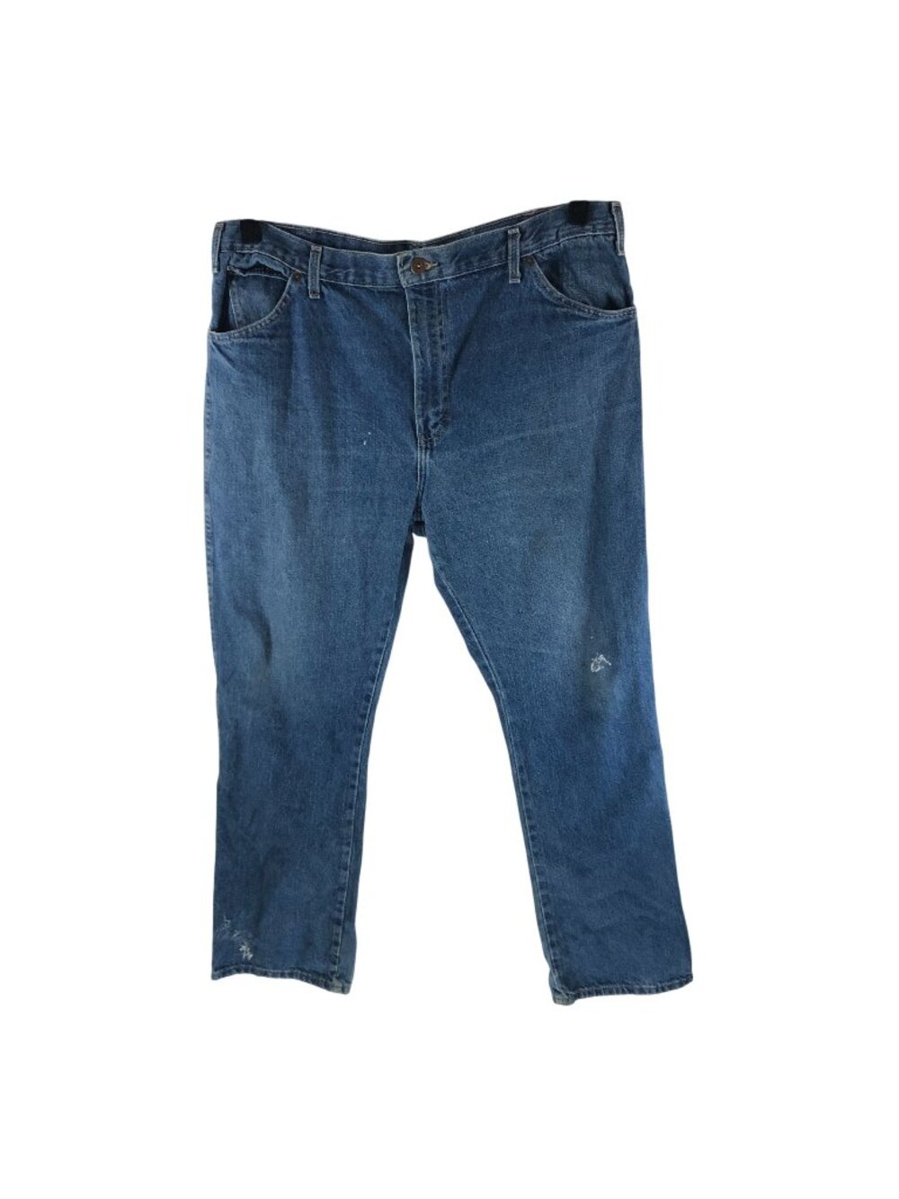 Dickies Mens Regular Fit Blue Denim Jeans 38x32 Distressed Casual Workwear